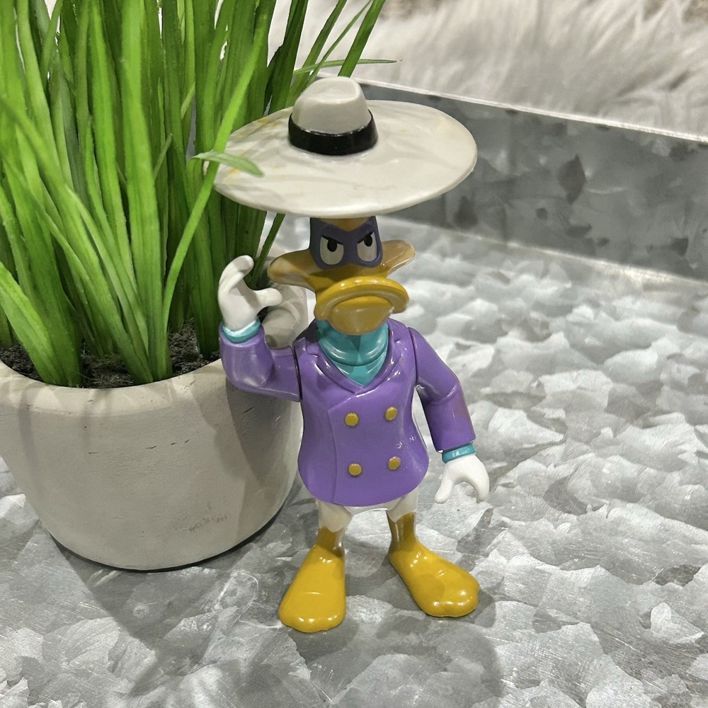 Vintage DARKWING DUCK 1991 Playmate Figure With Spinning Hat‎